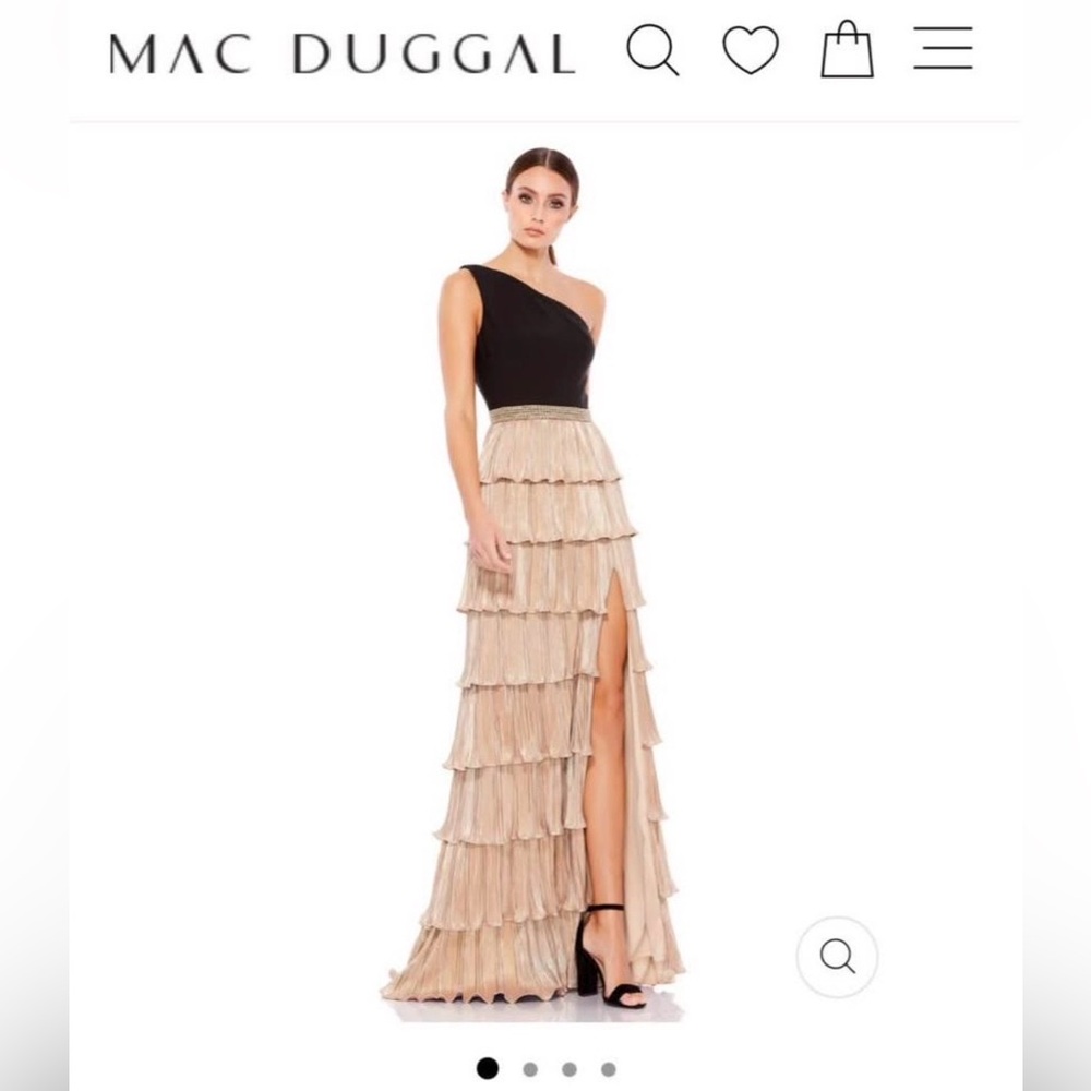 Mac Duggal Gold Metallic Ruffle Skirt***